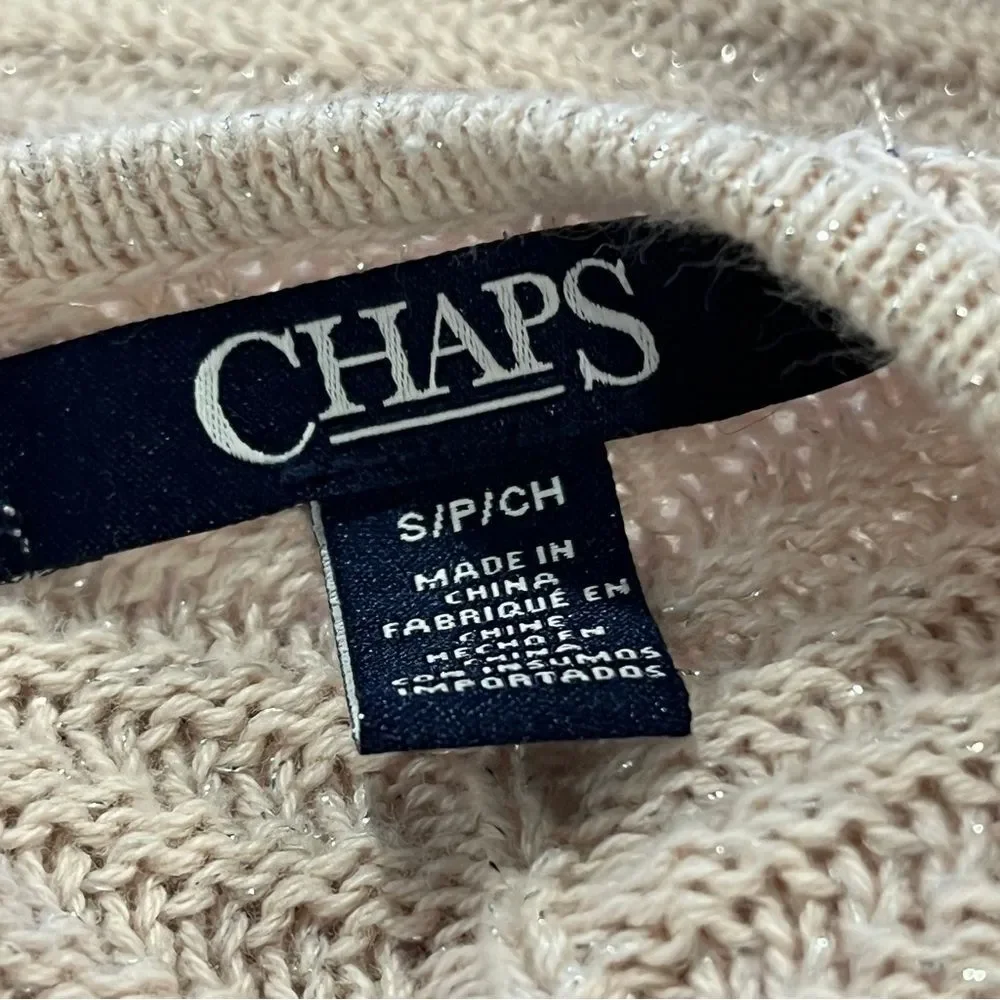 Chaps Women's V-Neck Sweater‎ in Light Pink with sparkles size small